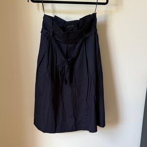 Elegant Navy Skirt with Tie Belt